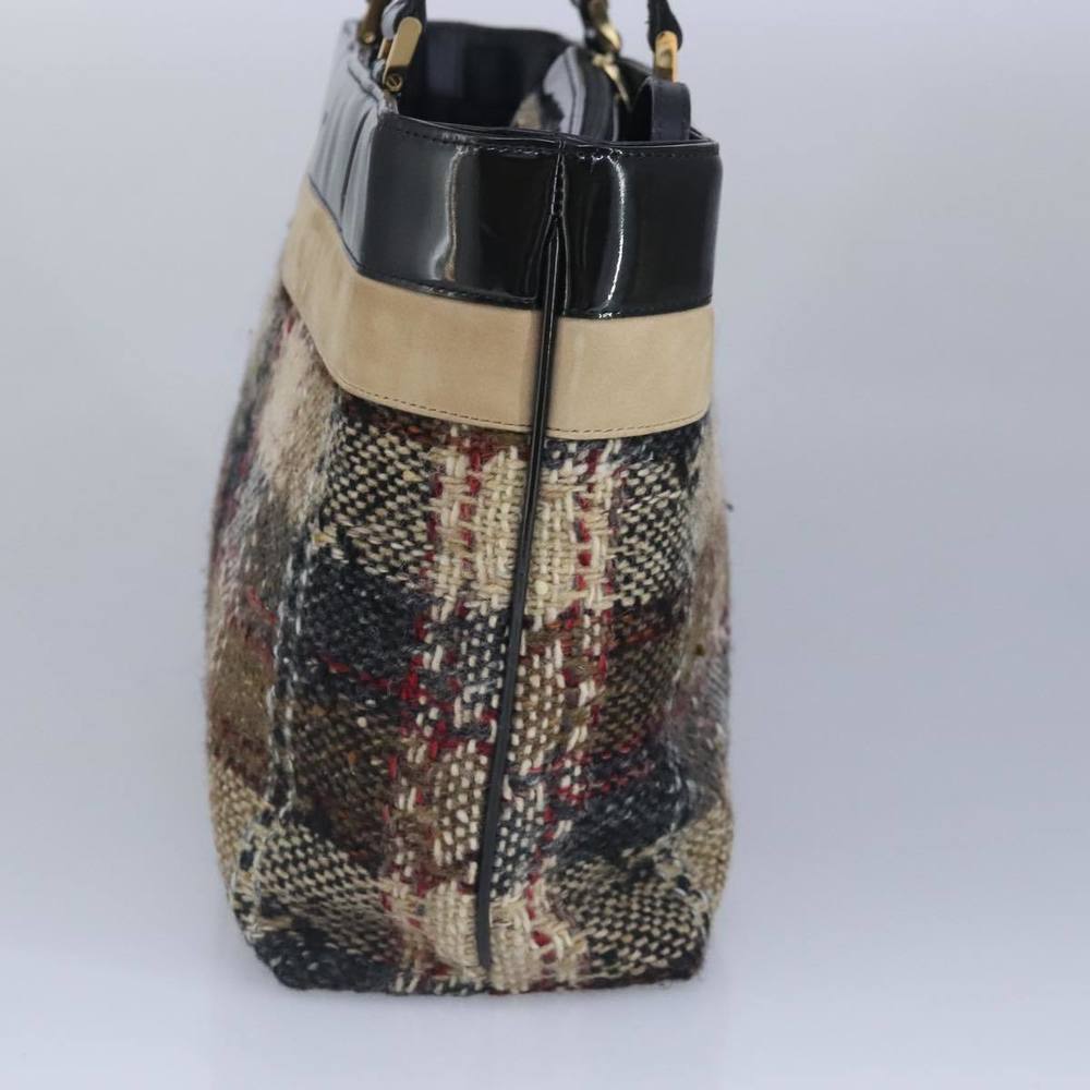 BURBERRY Hand Bag Wool Beige Gold Auth bs19268 - Picture 5 of 16